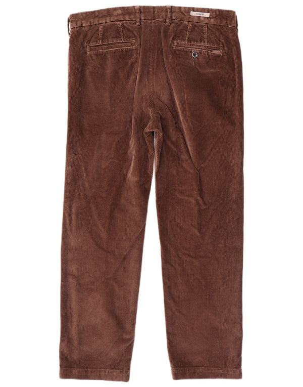 Pantaloni dritti in velluto a coste da uomo Marks & Spencer W36 L29 cotone marrone