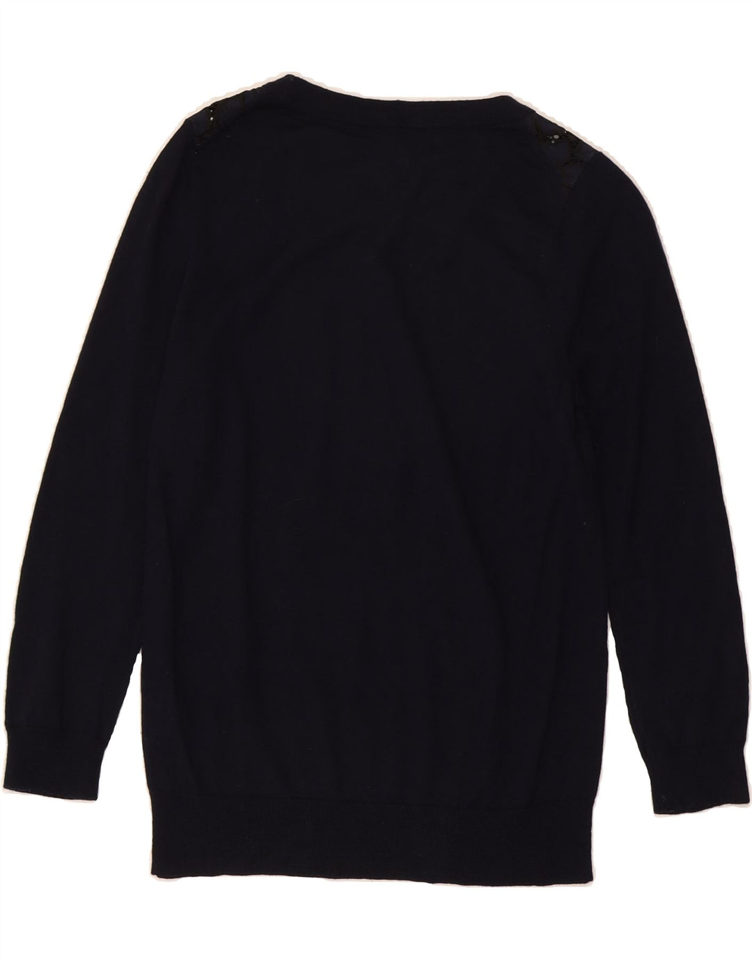 J. CREW Womens Crew Neck Jumper Sweater UK 10 Small Navy Blue Wool Vintage J. Crew and Second-Hand J. Crew from Messina Hembry 
