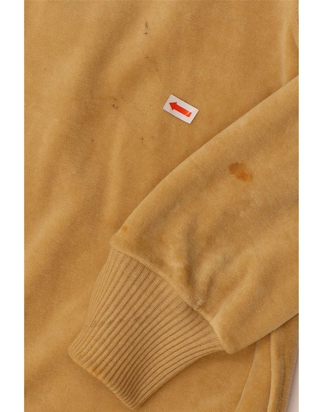 Giacca da ginnastica vintage da uomo in velluto IT 50 in cotone giallo medio