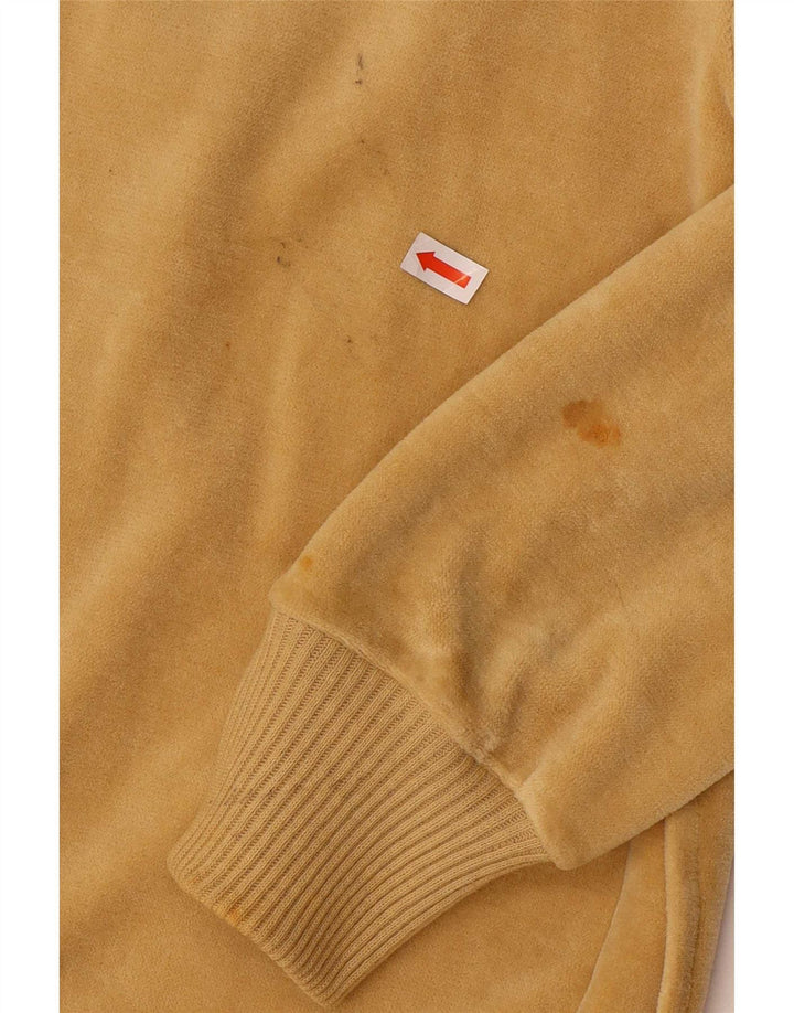 Giacca da ginnastica vintage da uomo in velluto IT 50 in cotone giallo medio