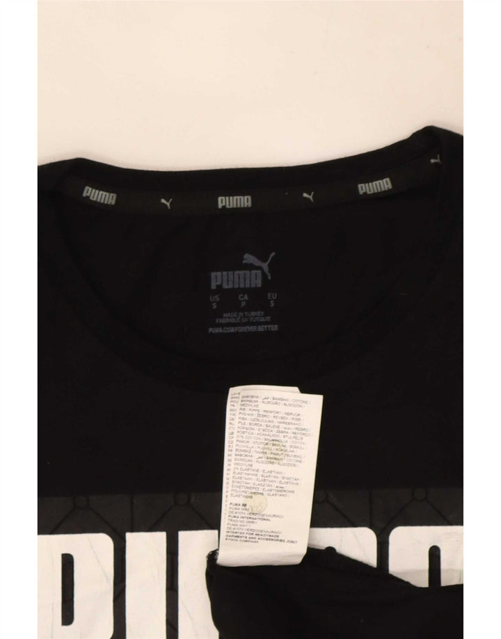 T-shirt grafica Puma da uomo Valencia, piccola, in cotone nero