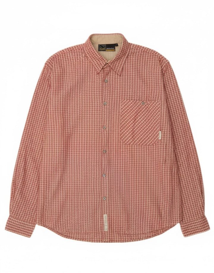 Camicia in pile da uomo SALEWA XL poliestere a quadri rossi