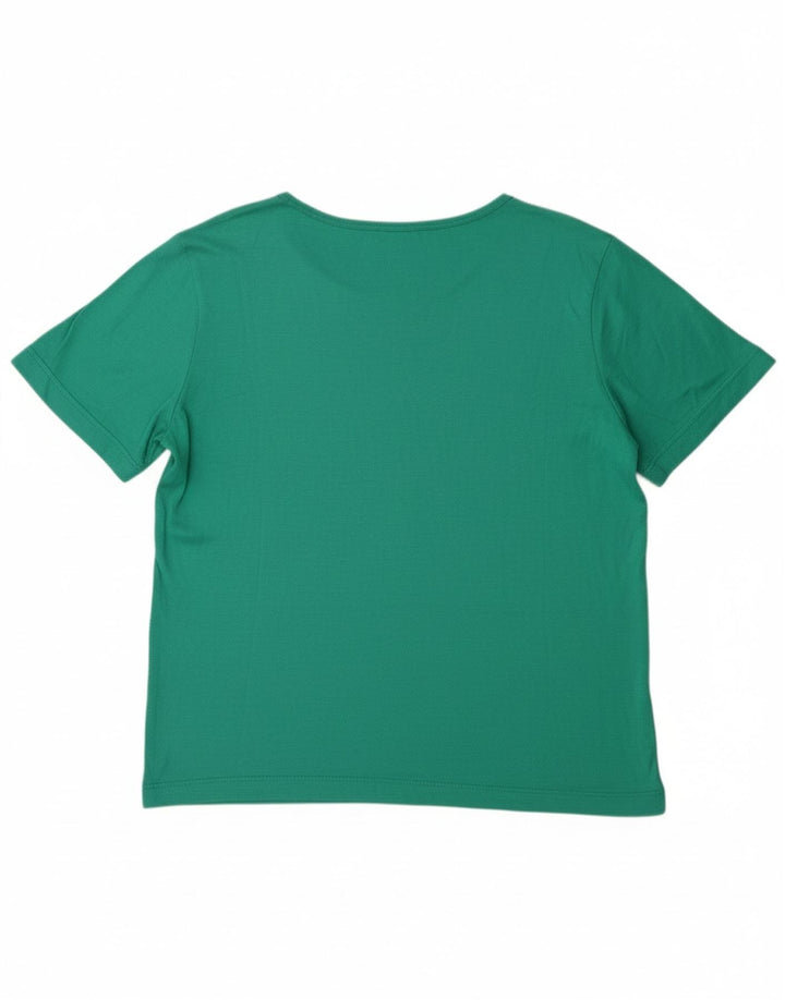 LES COPAINS Womens Graphic T-Shirt Top EU 46 XL Turquoise