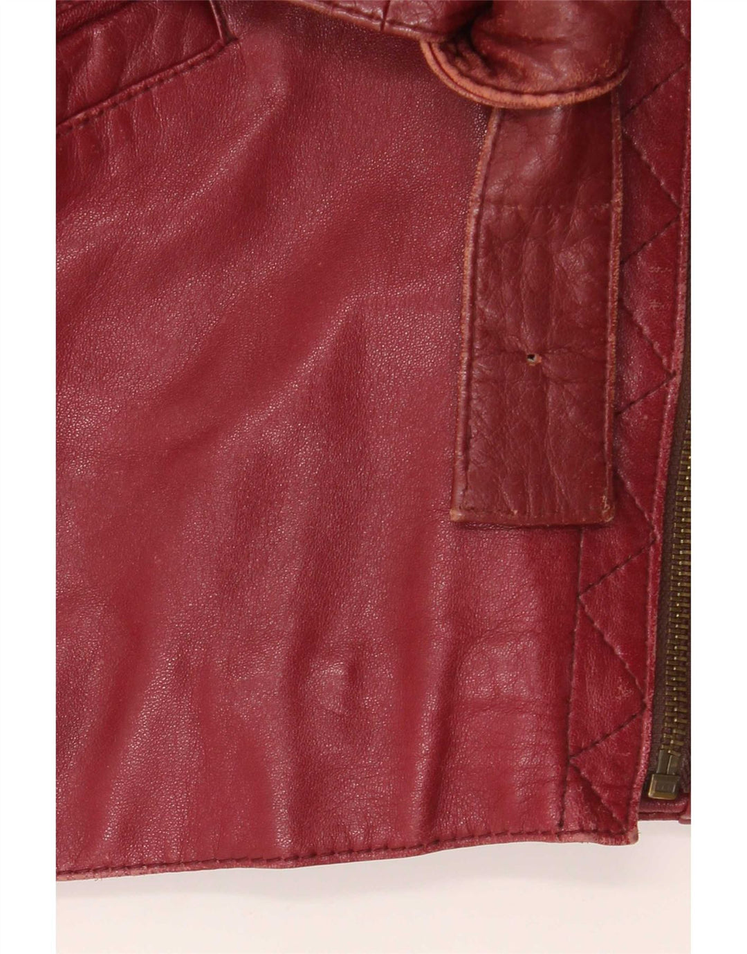Giacca da motociclista in pelle oversize da donna vintage EU 38 Borgogna media