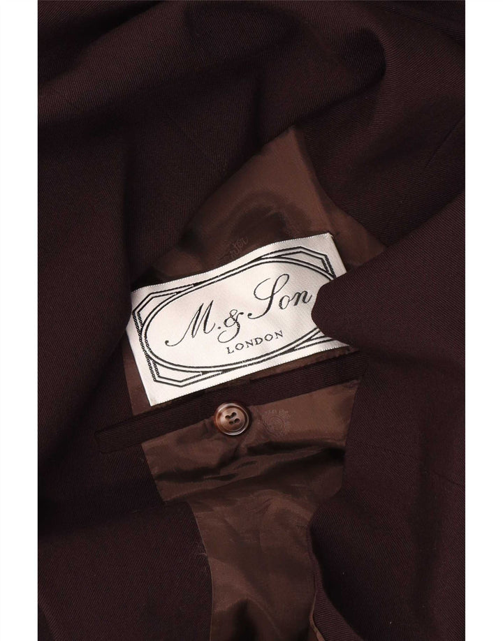 Giacca blazer doppiopetto vintage da uomo UK 38 Borgogna media