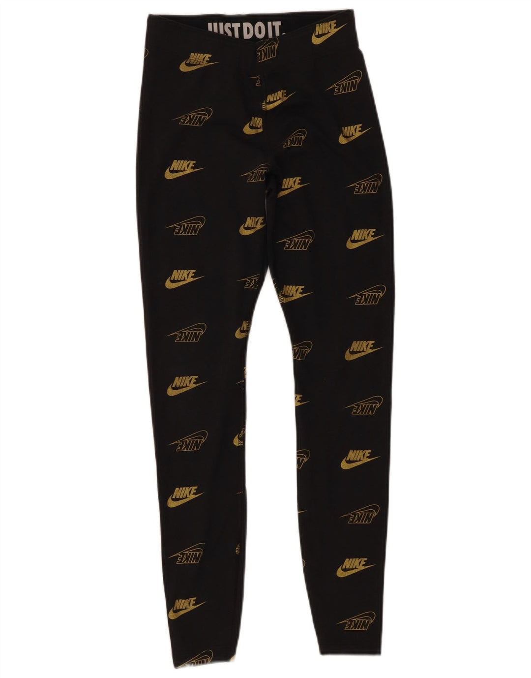 Leggings grafici da donna Nike UK 6 XS logo in cotone nero