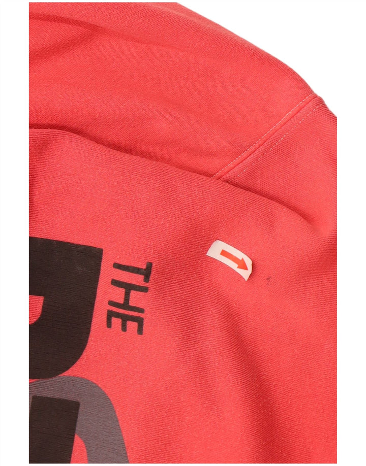 Maglione con cappuccio e zip grafica da uomo di Zio Sam in cotone rosso medio