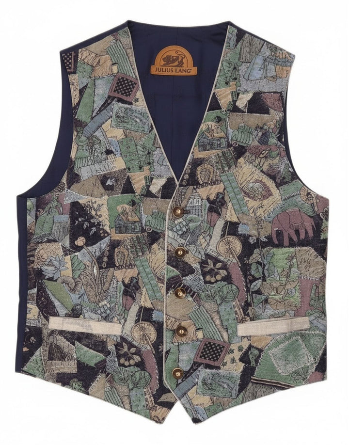 Gilet Uomo Julius Lang IT 52 Large Viscosa Patchwork Multicolore