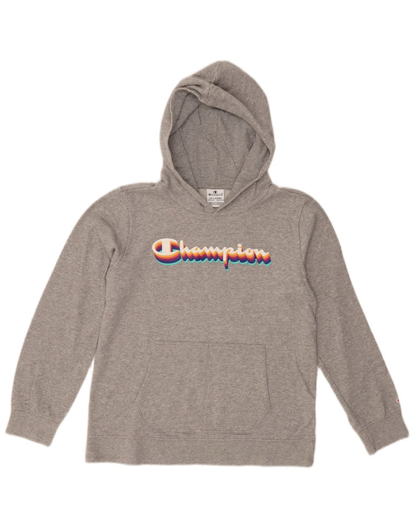 Maglione con cappuccio grafico per ragazze Champion 15-16 anni 2XL Cotone chiazzato grigio
