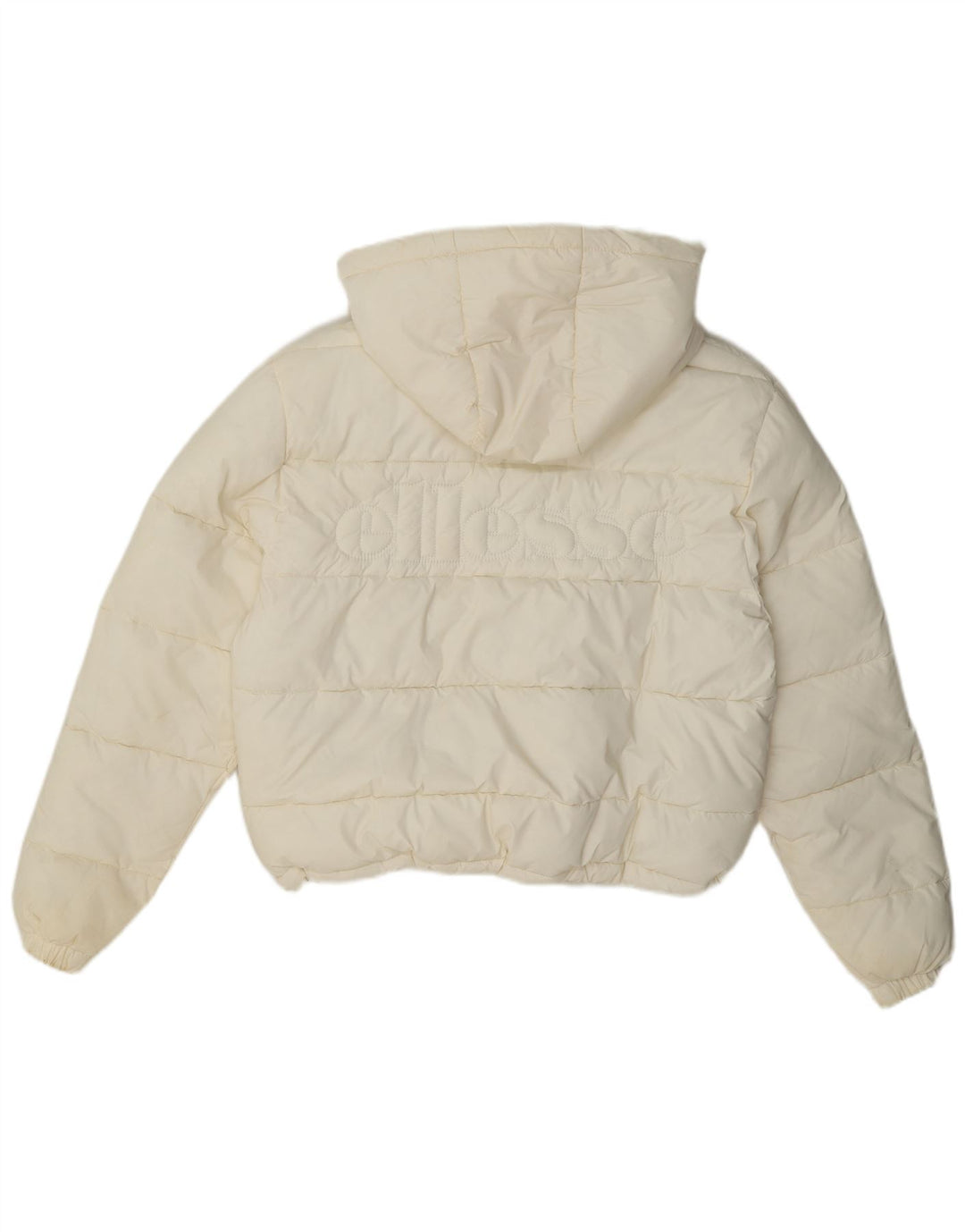 Giacca imbottita oversize con cappuccio da donna Ellesse UK 8 Small Bianco sporco