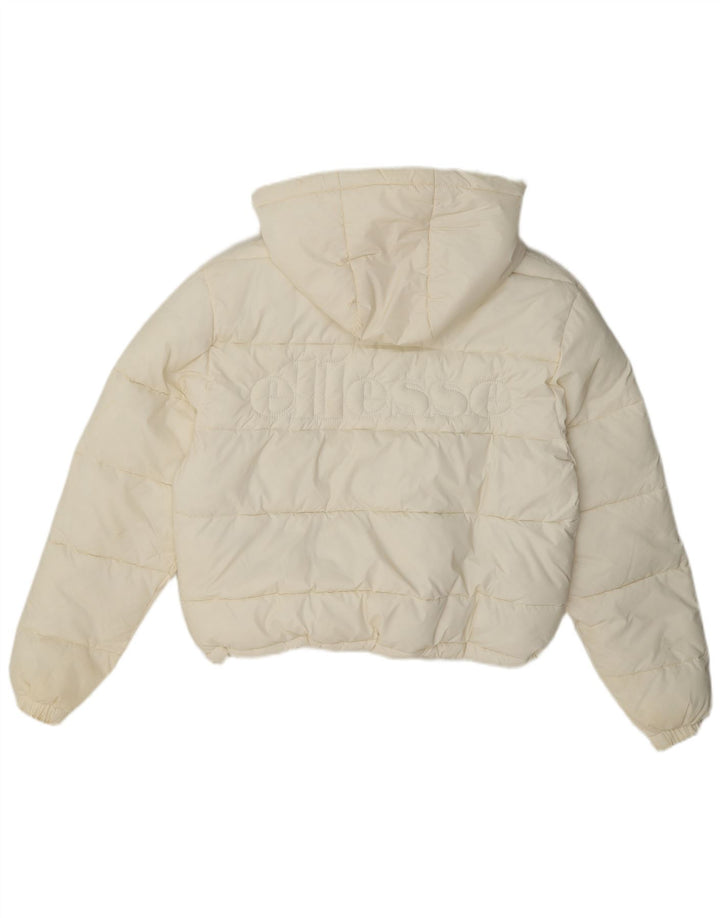 Giacca imbottita oversize con cappuccio da donna Ellesse UK 8 Small Bianco sporco