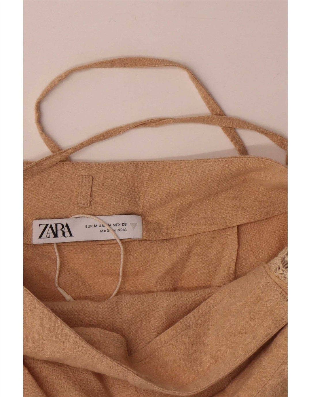 Gonna a portafoglio Zara da donna media W30 in cotone beige