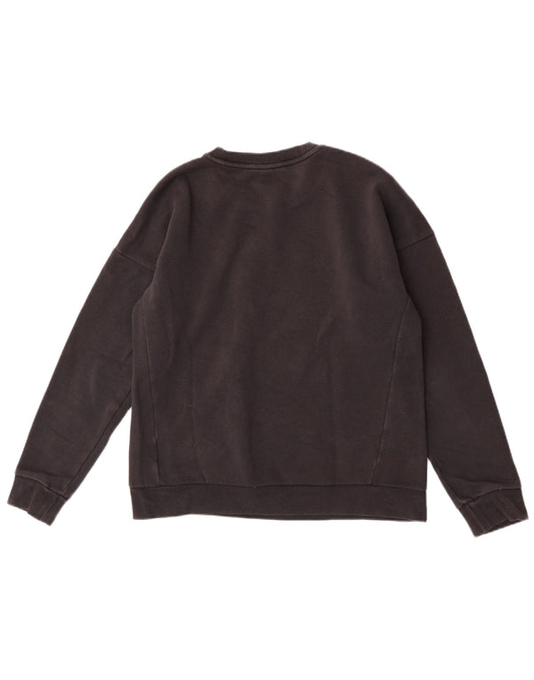 Felpa grafica da donna Adidas Jumper UK 12/14 cotone nero medio