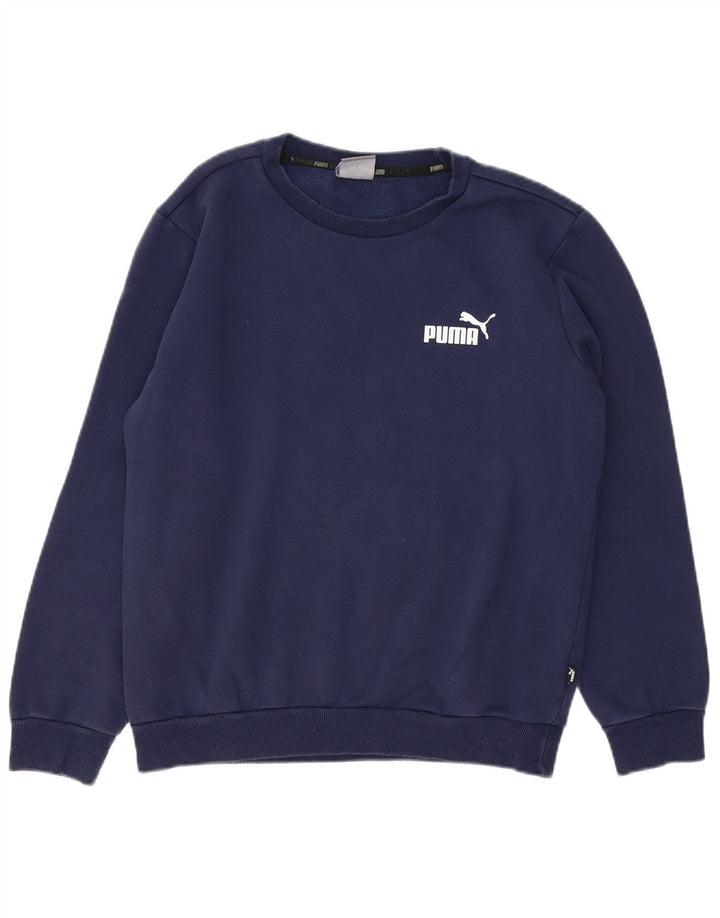 Felpa da uomo Puma Maglione piccolo blu navy in cotone sportivo