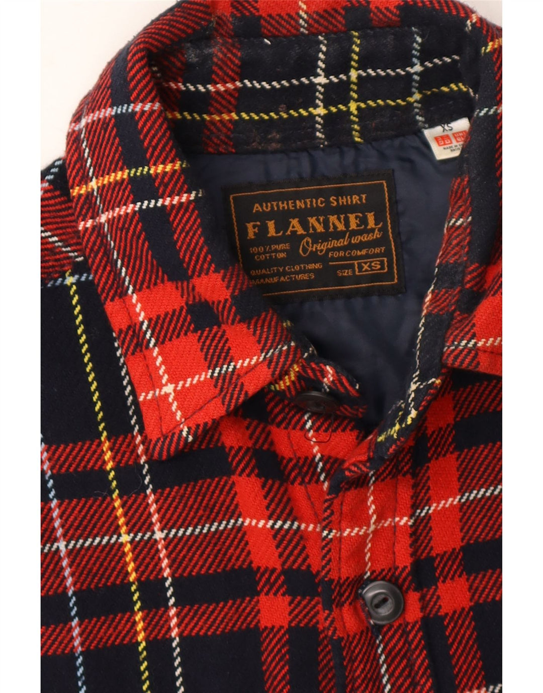 VINTAGE Mens Flannel Shirt XS Red Check Cotton Vintage Vintage and Second-Hand Vintage from Messina Hembry 