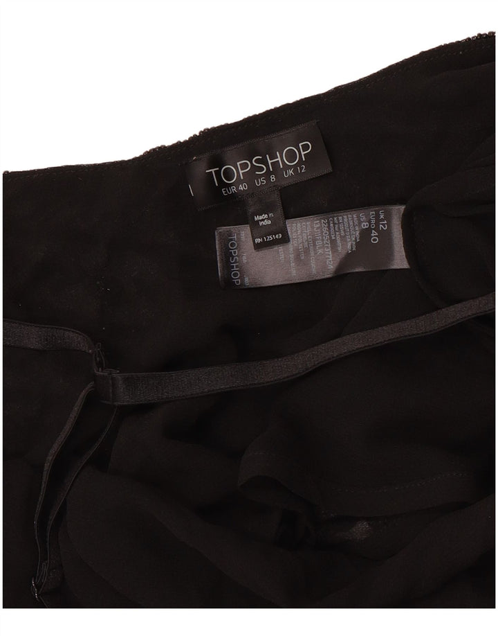 Topshop Camicetta senza maniche da donna Top UK 12 Poliestere nero medio