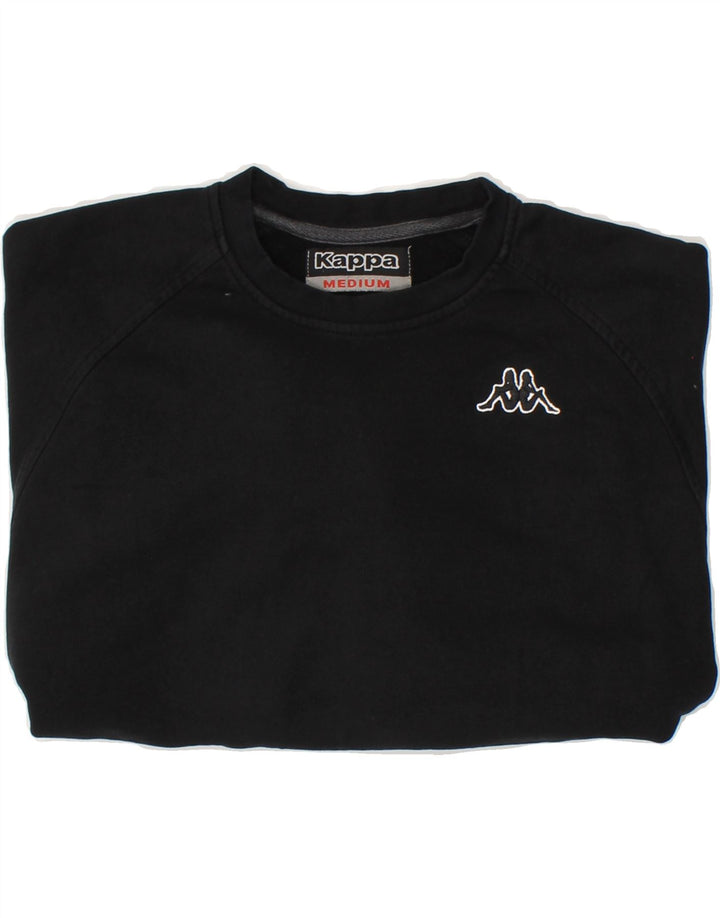 KAPPA Womens Crop Sweatshirt Jumper UK 14 Medium Black Vintage Kappa and Second-Hand Kappa from Messina Hembry 