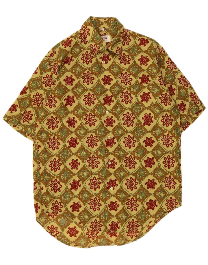 Camicia a maniche corte da uomo Sisley Giallo medio geometrico