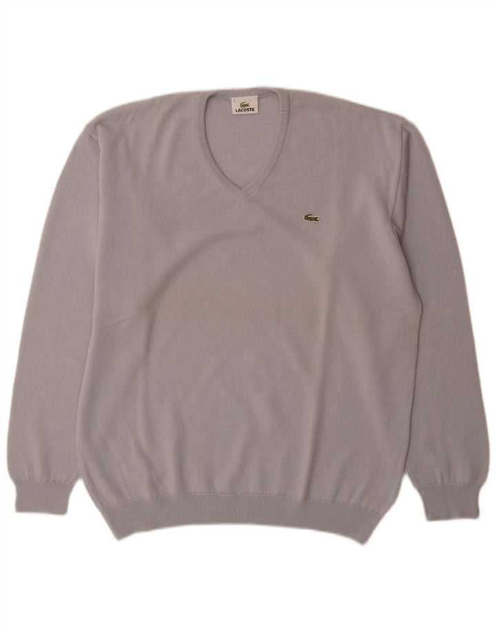 Maglione da uomo con scollo a V Lacoste taglia 5 grande in lana vergine blu