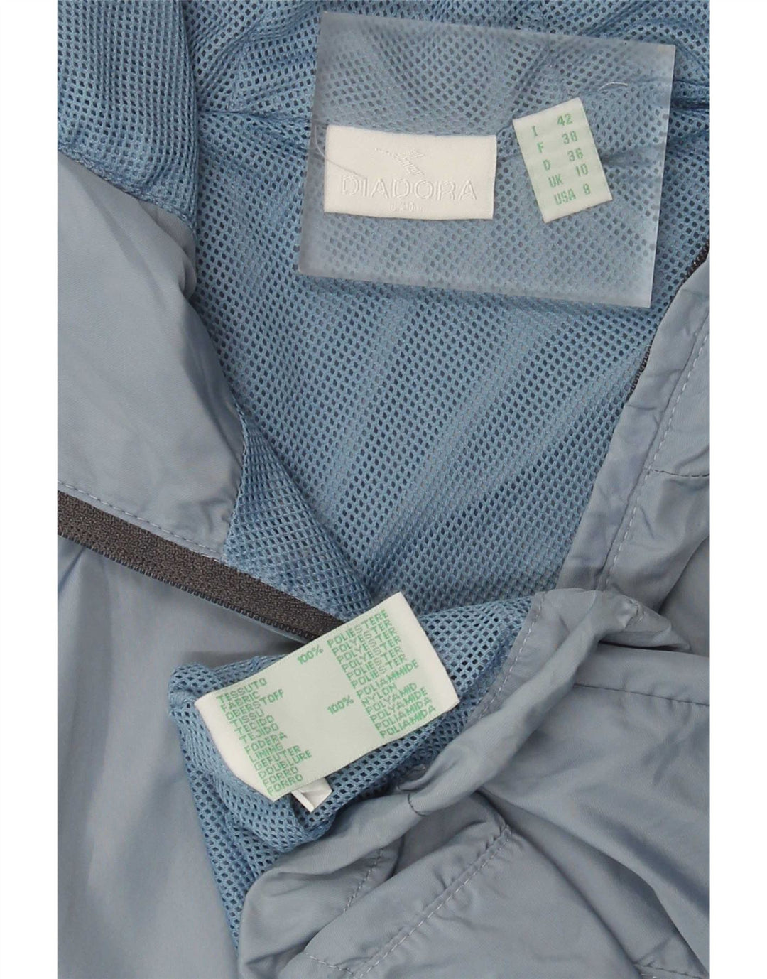 Giacca da tuta oversize con cappuccio da donna Diadora UK 10 piccola blu