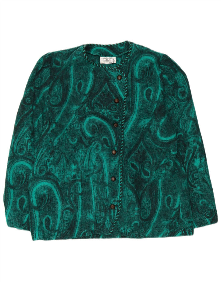 Giacca Blazer 6 Bottoni Donna Parah IT 44 Lana Paisley Verde Medio