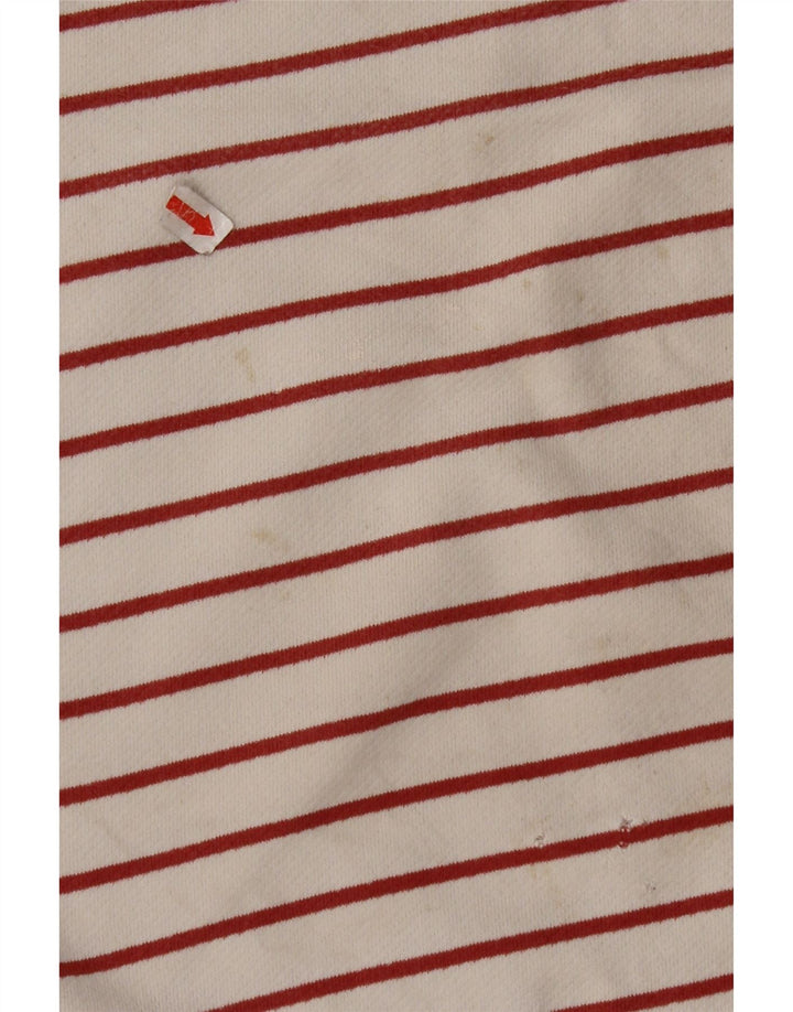 FAT FACE Top da donna a maniche lunghe UK 8 piccolo cotone a righe bianco sporco