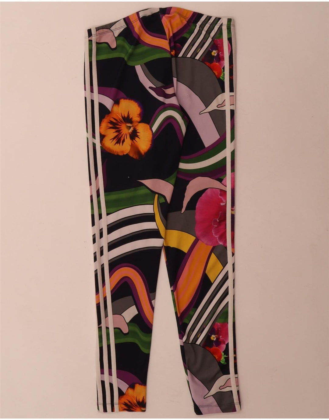 Leggings Adidas da donna UK 10 piccolo poliestere floreale multicolore