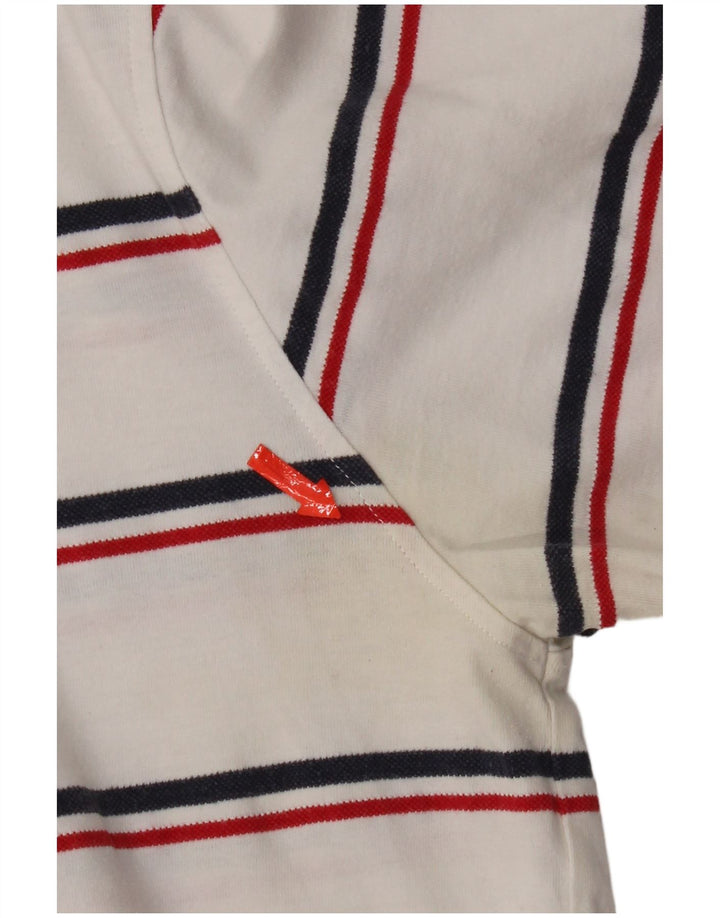 Polo Diadora Uomo Large in Cotone Rigato Bianco
