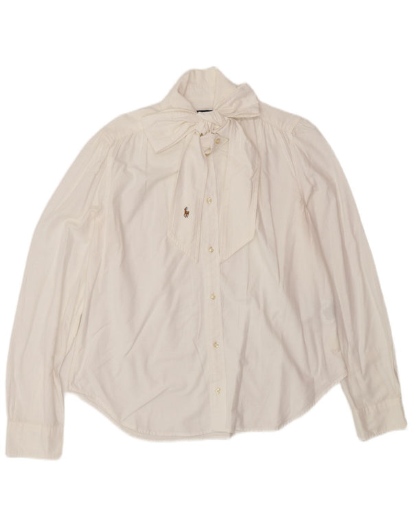 Polo Ralph Lauren Camicetta da donna con papillon US 14 XL Cotone bianco