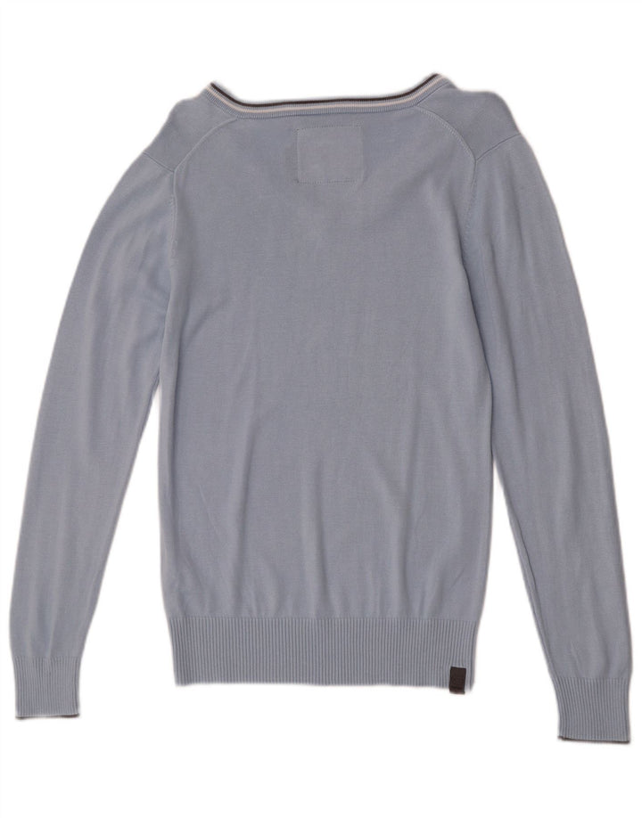 Maglione da uomo con scollo a V G-Star in cotone blu medio