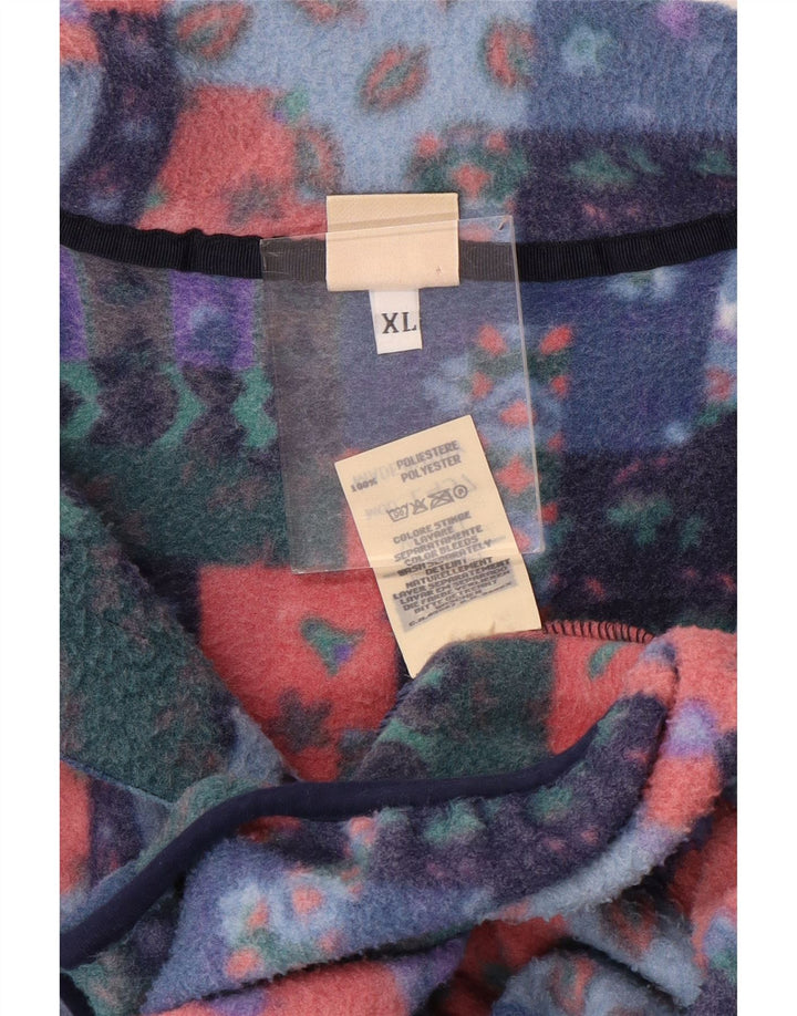 Maglione in pile da uomo con bottoni e collo Rifle XL in poliestere patchwork multicolore