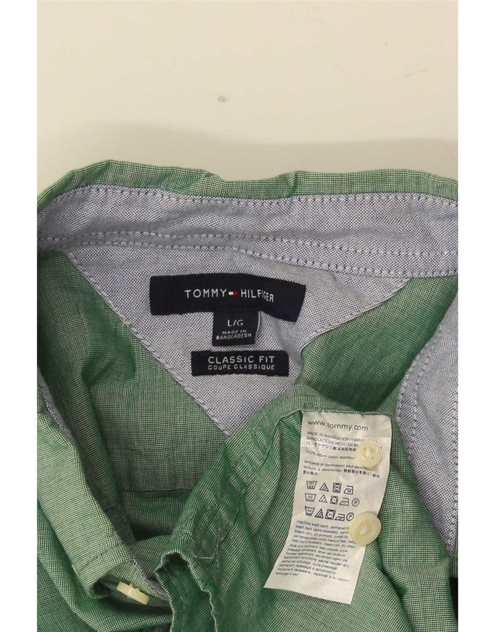 Camicia da uomo Tommy Hilfiger Classic Fit grande cotone verde