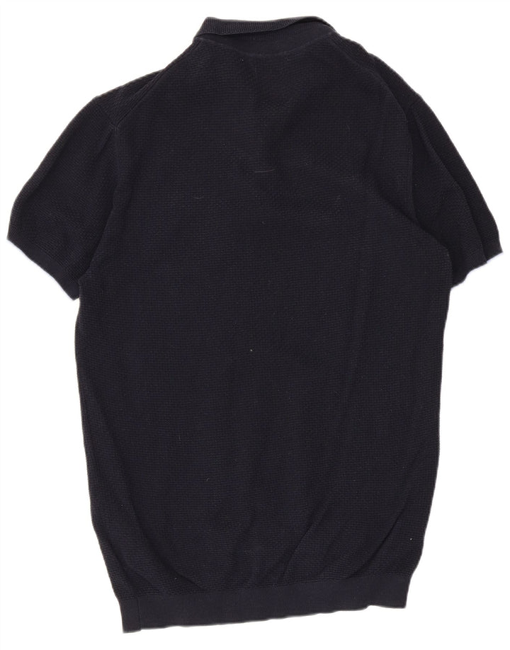Polo da uomo Massimo Dutti grande in cotone blu navy