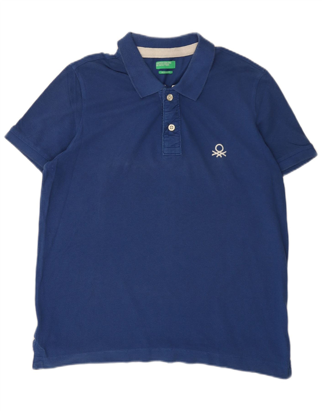 Polo Benetton da uomo Muscle XL in cotone blu