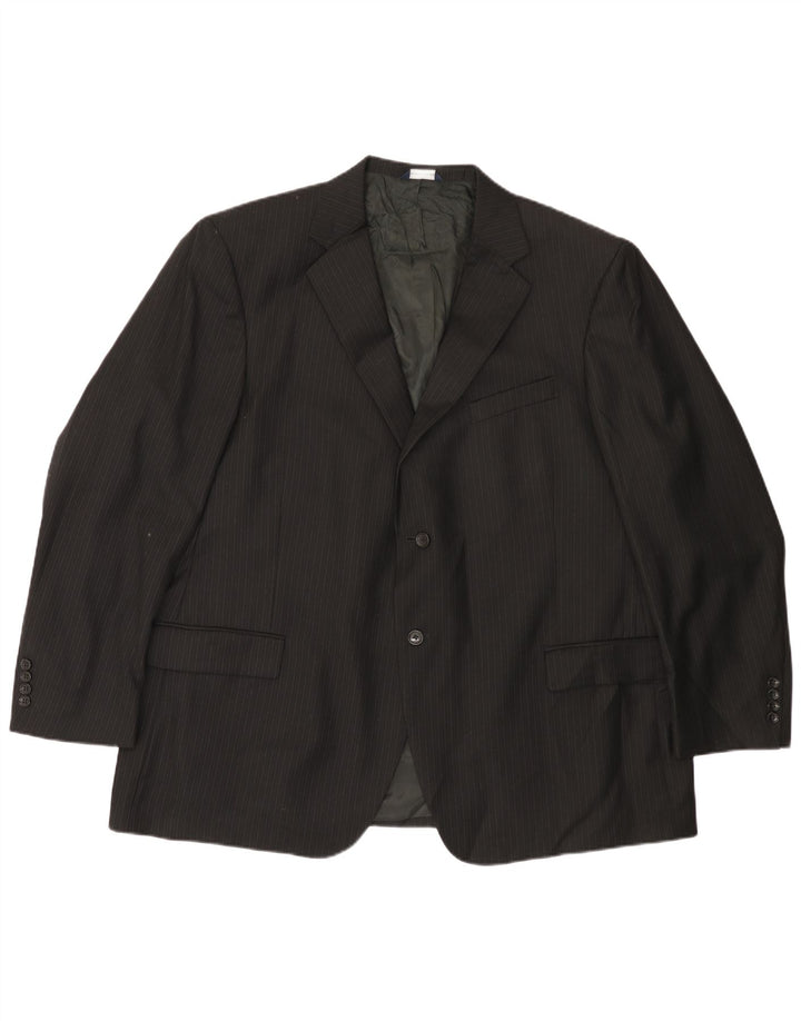 Giacca blazer da uomo a 2 bottoni Dockers IT 50 grande lana gessata nera