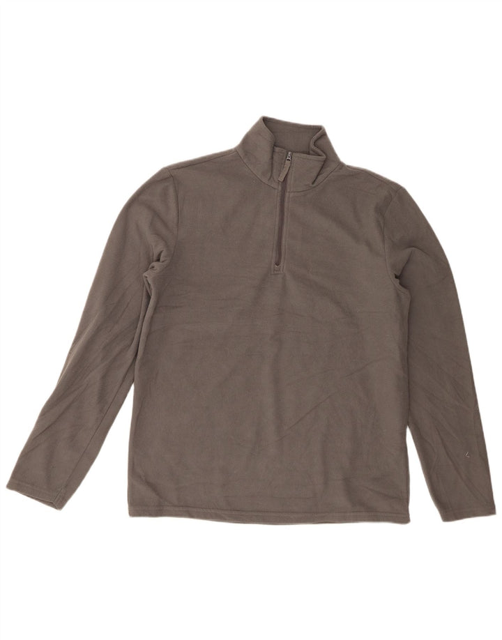 Mountain Warehouse Maglione in pile da uomo con collo e zip piccolo sportivo in poliestere grigio