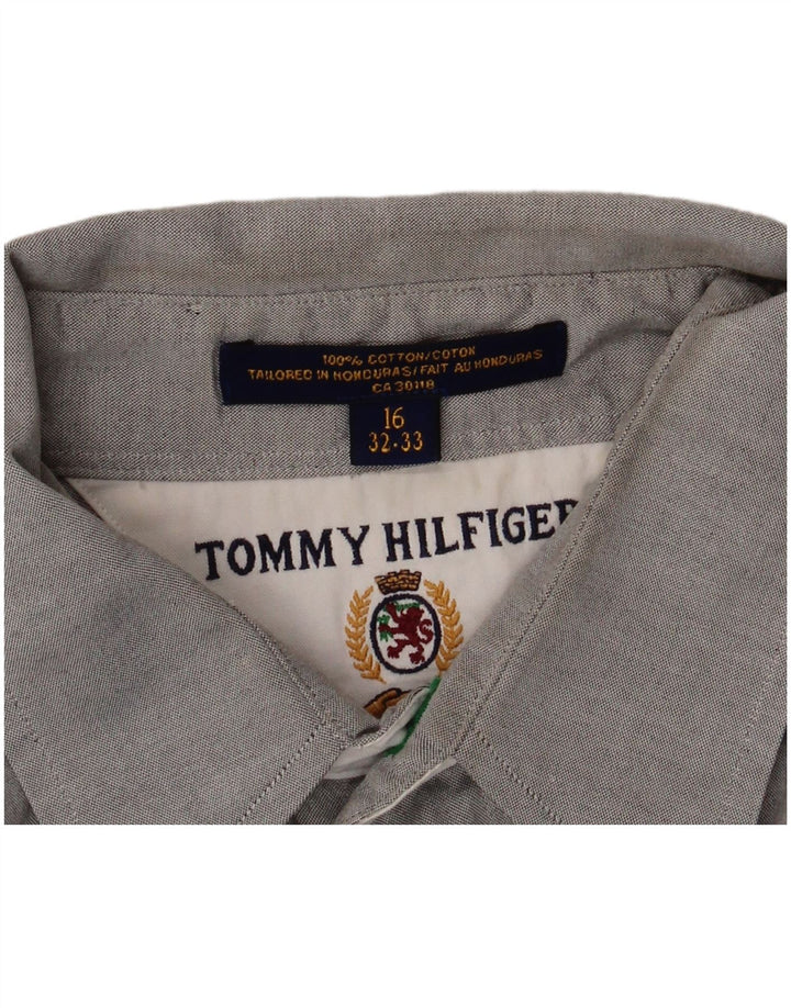 Camicia da uomo Tommy Hilfiger taglia 16 grande cotone grigio