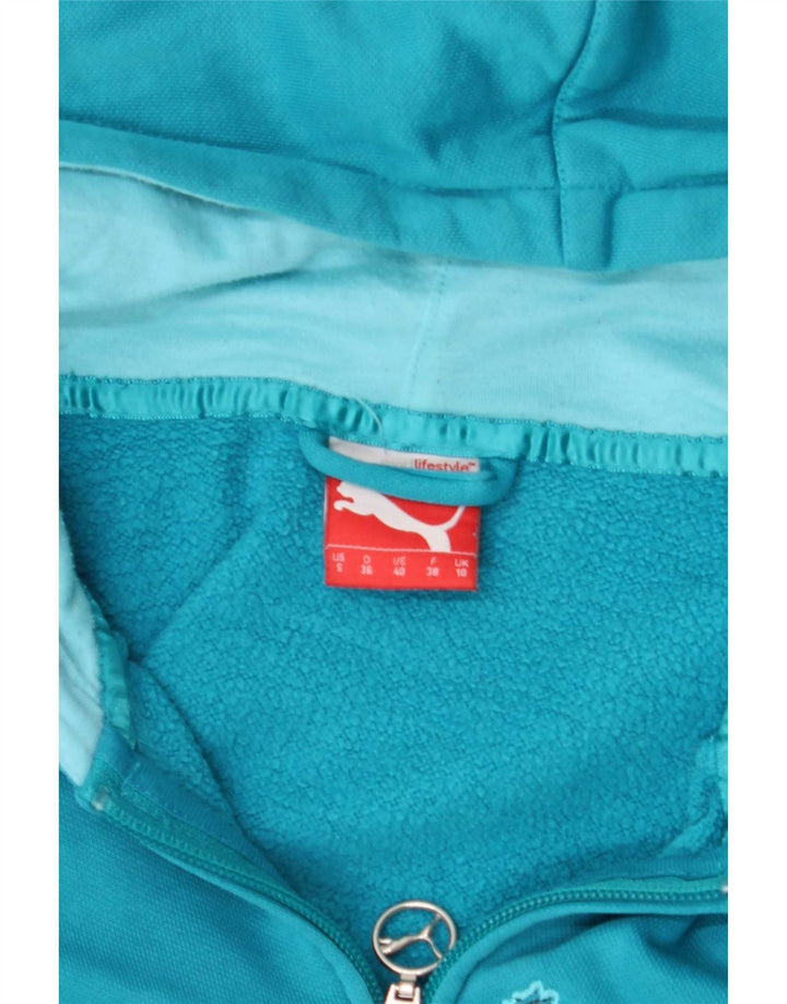 Felpa con cappuccio e zip grafica da donna Puma UK 10 piccola blu