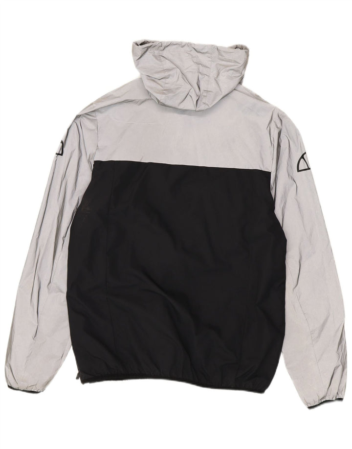 Ellesse Giacca antipioggia da uomo con cappuccio grafico UK 40 Large Black Colourblock