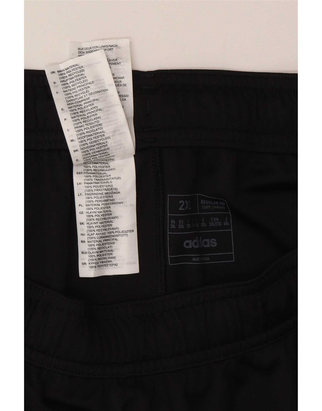 Pantaloncini sportivi Adidas da uomo con vestibilità regolare 2XL poliestere nero