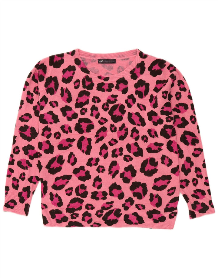 Maglione maglione girocollo da donna Marks & Spencer UK 14 Rosa medio