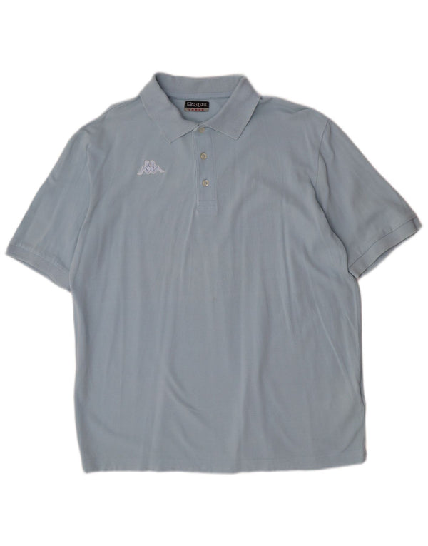Polo Kappa Uomo Large Blu In Cotone