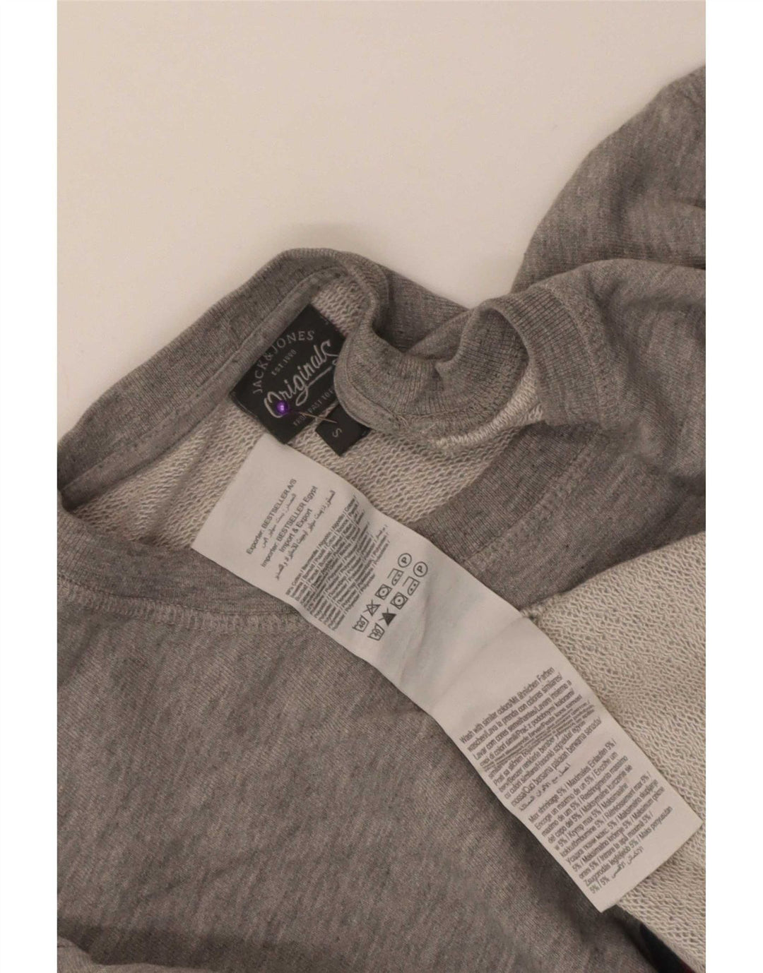 Jack & Jones Felpa con grafica da uomo Maglione piccolo in cotone grigio