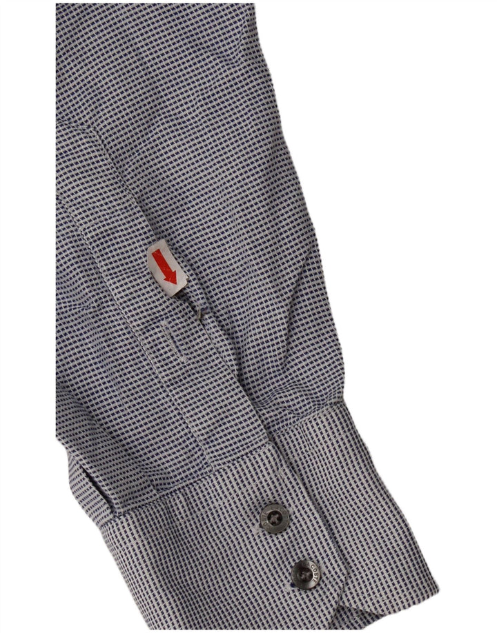 Camicia a quadri Lacoste da uomo taglia 40 cotone pied de poule blu medio classico