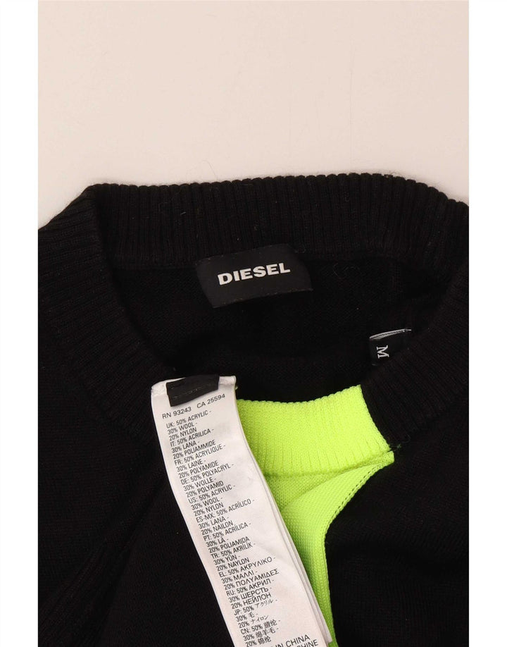 Maglione maglione girocollo con grafica da uomo Diesel blocco colore nero medio