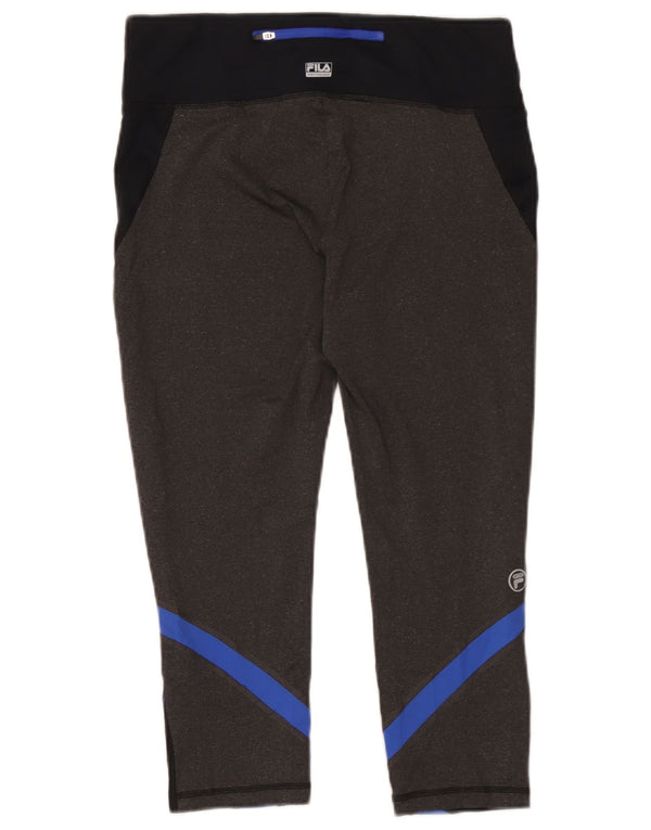 Leggings Capri da donna Fila UK 14 poliestere color block medio nero