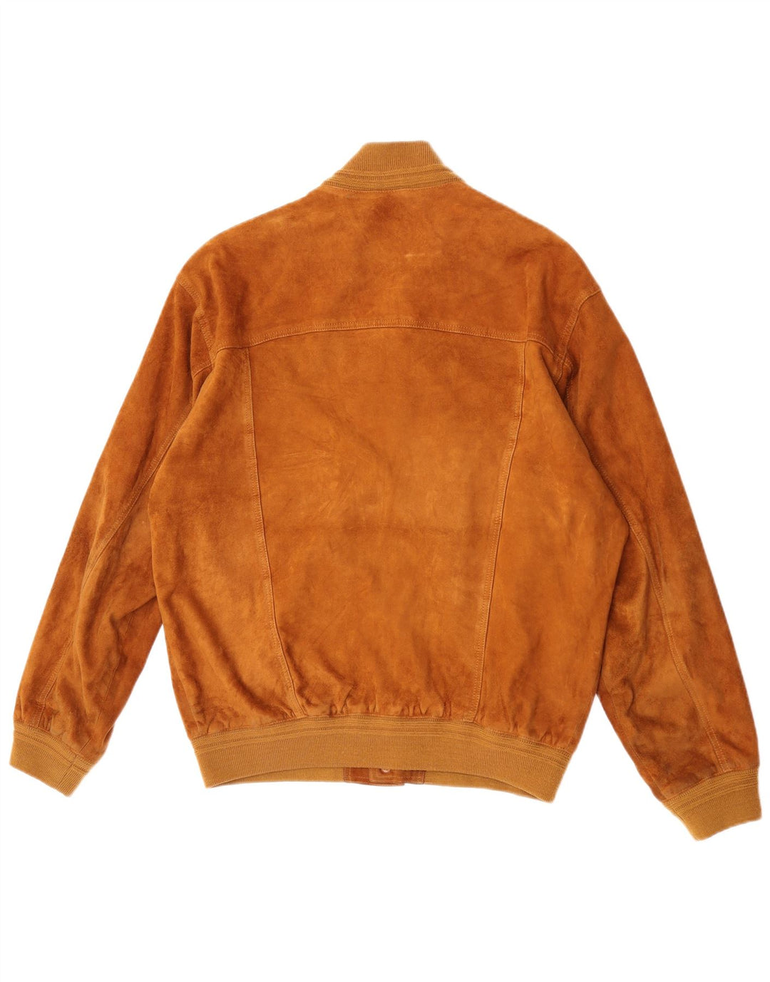 Giubbotto bomber vintage in pelle scamosciata da uomo IT 52 grande in pelle beige