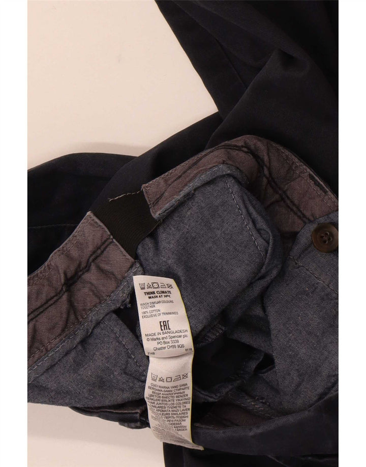 Pantaloncini chino da uomo Marks & Spencer W34 grandi in cotone blu navy