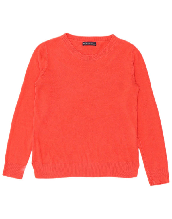 Maglione maglione con scollo a barca da donna Marks & Spencer UK 10 piccolo acrilico rosso