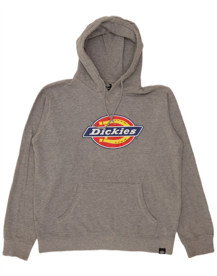 DICKIES Maglione con cappuccio grafico da uomo grande in cotone grigio